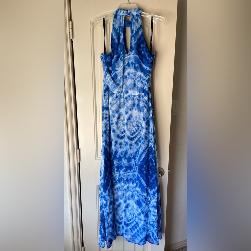 Bisou Bisou tie dye halter neck maxi dress